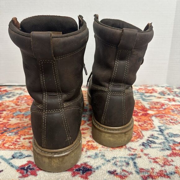 Wolverine W10743 Brown Leather Work Boots Size 8.5 Medium Moc-Toe Wedge main image 5